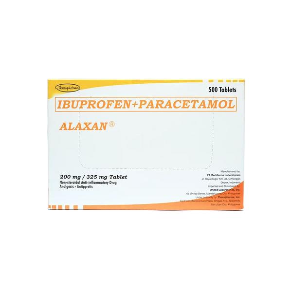 ALAXAN Ibuprofen / Paracetamol 200mg / 325mg Tablet 1's price in the